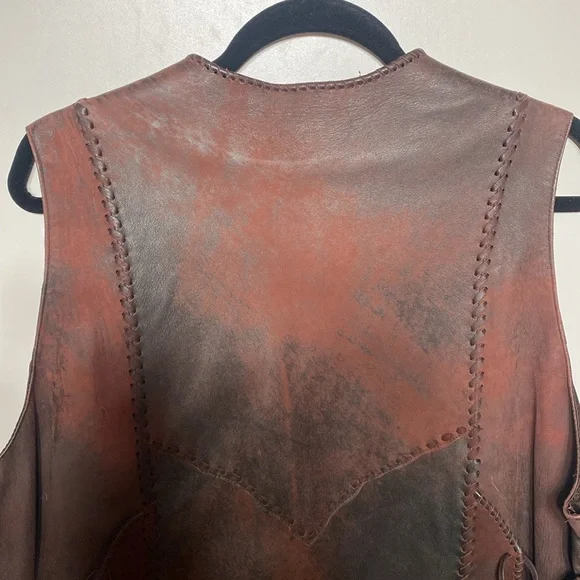 Tribe America Leather Vest in Antique Tan Color - Picture 13 of 15